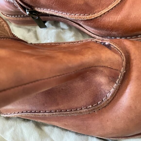 Chocolat Blu Leather Brown Boho Ankle Booties Broken Zipper - Picture 12 of 12